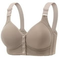 thumbnail image 1 of Zpanxa Molded Cup Bra for Women Plus Size Front Closure Thin Push Up Full Coverage Comfort Wirefree Bra, 1 of 2