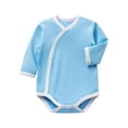 thumbnail image 1 of Zpanxa Newborn Girl Onesies Cotton Kimono Wrap Long Sleeve Spring Fall Bodysuit Blue 0-3 Months, 1 of 9