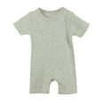 thumbnail image 1 of Zpanxa Newborn Girl Onesies Cotton Short Sleeve Summer Romper with Snap Crotch Gray 18 Months, 1 of 5