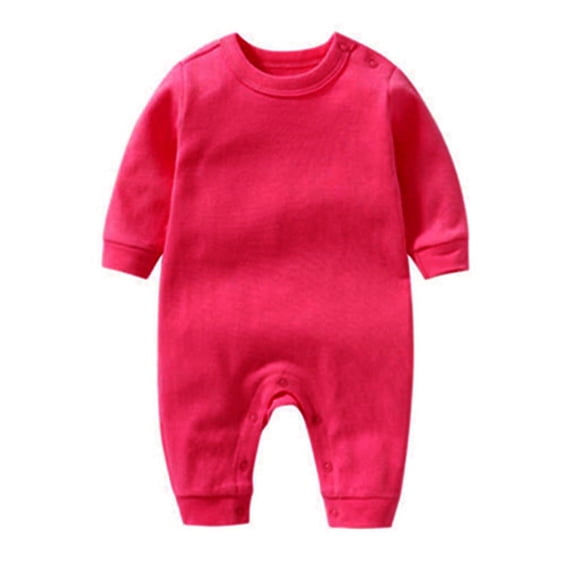 Zpanxa Newborn Girl Onesies Ribbed Cotton Snap Button Footed Long Sleeve Romper Red 3 Months