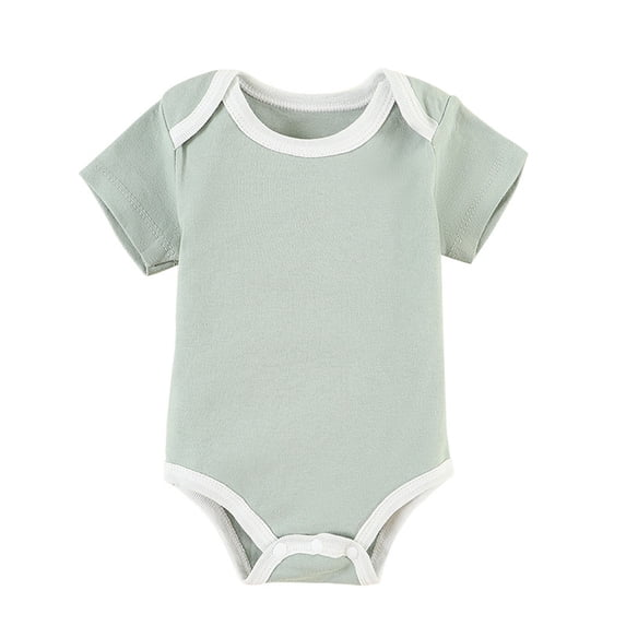 Zpanxa Newborn Girl Onesies Short Sleeve Summer Cotton Bodysuit with Snap Closure Green 9-12 Months