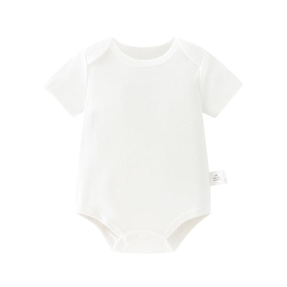 Zpanxa Newborn Girl Onesies Short Sleeve Summer Cotton Bodysuit with Snap Closure White 12-18 Months