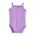 thumbnail image 1 of Zpanxa Newborn Girl Onesies Sleeveless Summer Thin Bodysuit with Scalloped Edge and Bow Purple 36-42Months, 1 of 7