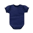 thumbnail image 1 of Zpanxa Newborn Onesies Boy Puff Sleeve Summer Bodysuit with Snap Crotch Navy 9-12 Months, 1 of 6