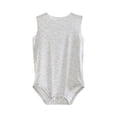 thumbnail image 1 of Zpanxa Newborn Onesies Boy Sleeveless Summer Cotton Bodysuit with Snap Crotch Gray 1 Years, 1 of 5