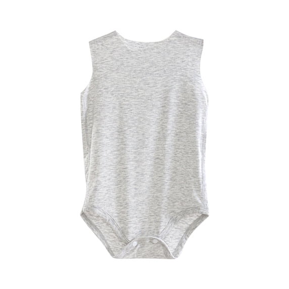 Zpanxa Newborn Onesies Boy Sleeveless Summer Cotton Bodysuit with Snap Crotch Gray 1 Years