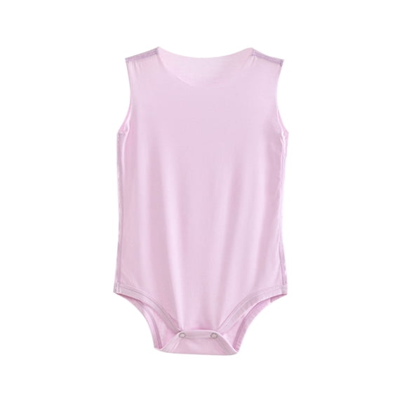 Zpanxa Newborn Onesies Boy Sleeveless Summer Cotton Bodysuit with Snap Crotch Purple 3 Months