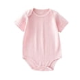 thumbnail image 1 of Zpanxa Newborn Onesies Girl Ribbed Cotton Short Sleeve Summer Bodysuit Pink 9-12 Months, 1 of 7