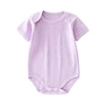 thumbnail image 1 of Zpanxa Newborn Onesies Girl Ribbed Cotton Short Sleeve Summer Bodysuit Purple 0-3 Months, 1 of 7