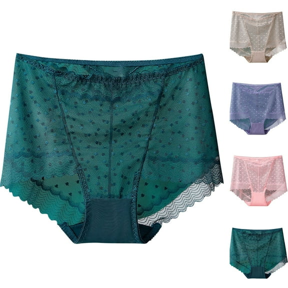 Zpanxa Panties for Women, Plus Size High Waist Lace Underwear Butt Lifting Panties Mesh Breathable Tummy Control Shapewear for Women