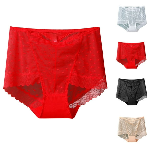 Zpanxa Panties for Women, Plus Size High Waist Lace Underwear Butt Lifting Panties Mesh Breathable Tummy Control Shapewear for Women