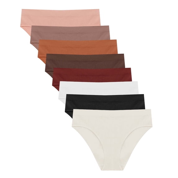 Zpanxa Panties for Women, Plus Size Low Rise Yoga Underwear Thread Ventilation Technology High Elasticity Seamless Workout Briefs