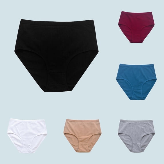 Zpanxa Panties for Women, Women's High Waist Comfortable Briefs Fashion Underwear Tummy Control Casual Panties Breathable Cotton