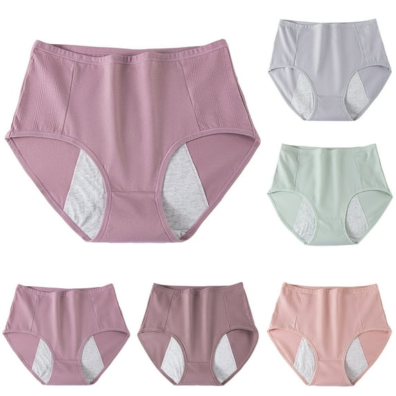 Zpanxa Panties for Women, Women's High Waist Hipster Underwear Solid Color Traceless Briefs Comfortable Triangle Panties Breathable Cotton