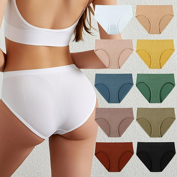Zpanxa Panties for Women, Women's Low Waist Sports Underwear Traceless Elastic Briefs Comfortable Breathable No Show Workout Panties