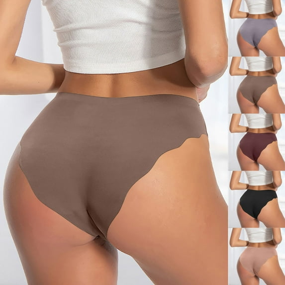 Zpanxa Panties for Women, Women's Sports Underwear Breathable Cotton Briefs Solid Color Comfortable Lace Trim Four Corner Panties