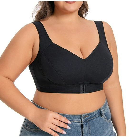 Zpanxa Plus Size Backless Bra Seamless Comfort Wireless Support Full Coverage T-Shirt Bra for Women Everyday Wear