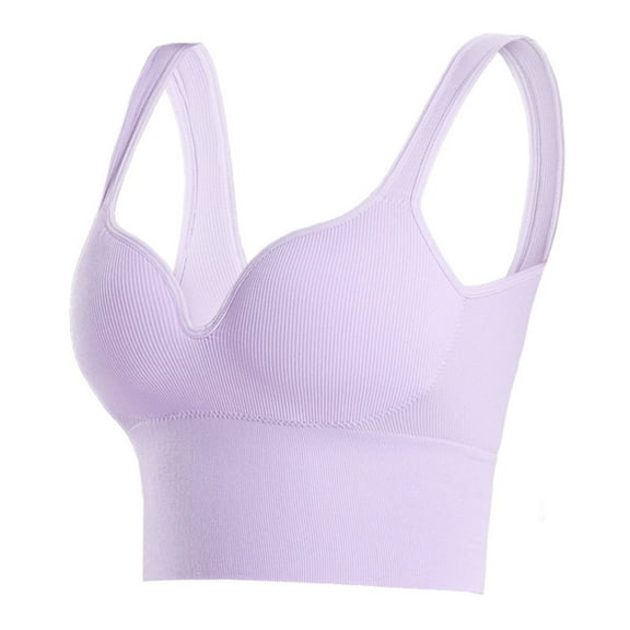 Zpanxa Plus Size Bras for Women, Sports Bras for Women, Sports Solid Color Underwear Yoga Fitness Gathered Long Bra