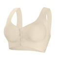 thumbnail image 1 of Zpanxa Plus Size Front Closure Wireless Bra for Women Seamless Non Padded Comfort Support Full Coverage Everyday T-Shirt Bra Lightly Lined, 1 of 5