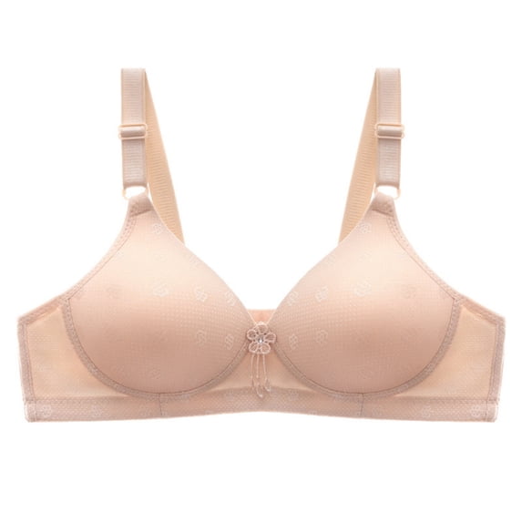 Zpanxa Plus Size Push-Up Bra Thin Breathable Adjustable Straps Wire-Free Comfort Bra