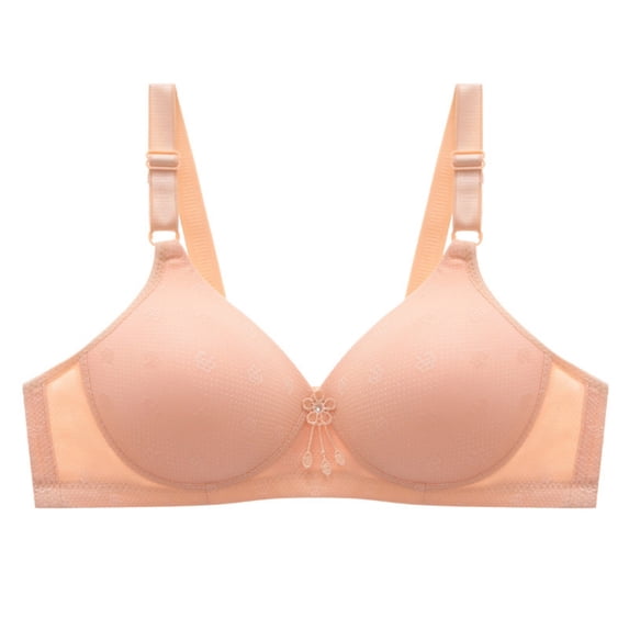 Zpanxa Plus Size Push-Up Bra Thin Breathable Adjustable Straps Wire-Free Comfort Bra