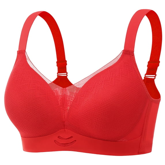 Zpanxa Plus Size Underwire Bra with Crisscross Back Lace Push Up Full Coverage Support