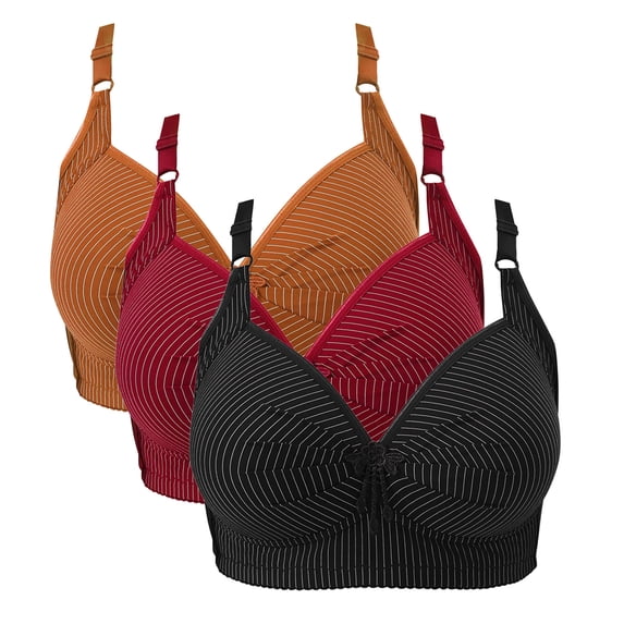 Zpanxa Plus Size Wireless Bra 3-Pack Full Coverage Seamless Breathable Comfort T-Shirt Bra for Women Everyday Wear No Underwire
