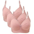 thumbnail image 1 of Zpanxa Plus Size Wireless Bra 3-Pack Full Coverage Seamless Breathable Comfort T-Shirt Bra for Women Everyday Wear No Underwire, 1 of 5