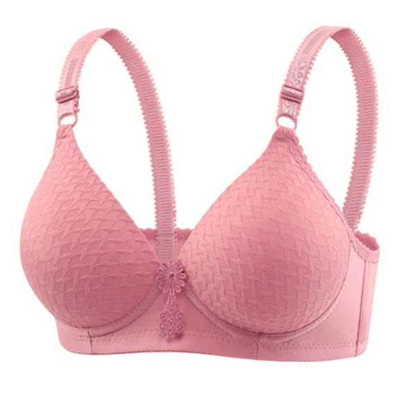 Zpanxa Plus Size Wireless Bra Breathable Back Closure No Underwire Printed Design Ultra Thin Comfort Sports Bra Everyday Lace Bralette