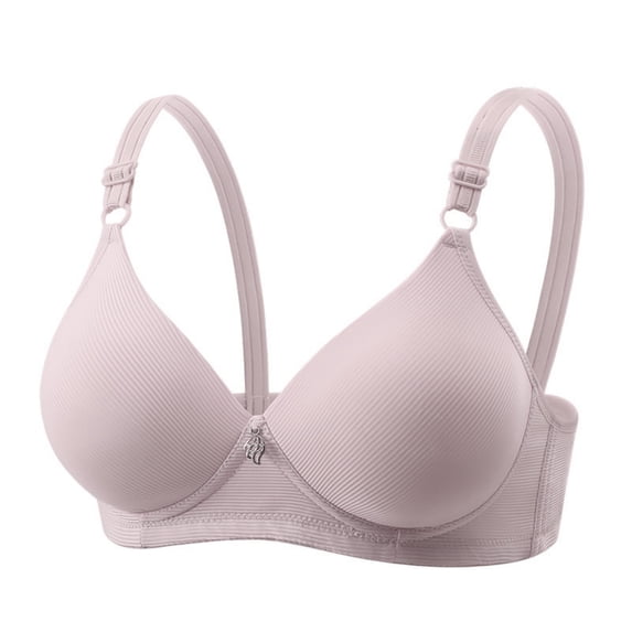 Zpanxa Plus Size Wireless Bra for Women Push Up Comfortable Breathable Lightly Lined Full Coverage T-Shirt Bra Everyday Adjustable Support