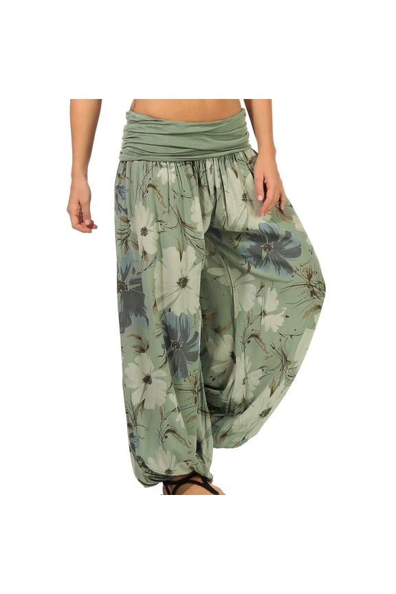 Printed Resort Pants for Women Wide Leg Bohemian Trousers Vacation Ready Design with Comfort Fit for Getaway Fashion Green XXL