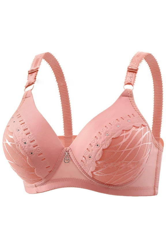 Printed Wireless Bra for Women Breathable Back Closure Thin Comfort Non Padded Lightly Lined Seamless Soft Cup Everyday T-Shirt Bra Support Airy Comfortable