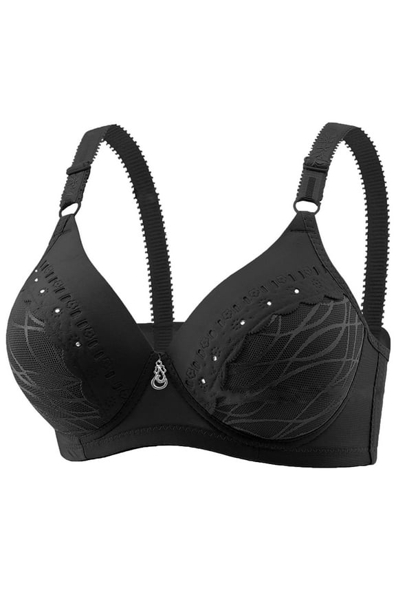 Printed Wireless Bra for Women Breathable Back Closure Thin Comfort Non Padded Lightly Lined Seamless Soft Cup Everyday T-Shirt Bra Support Airy Comfortable