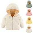 thumbnail image 1 of Zpanxa Quilted Jackets for Girls Toddler Diamond Quilted Sherpa Lined Hooded Thick Puffer Coat Infant Winter Warm Snow Jacket, 1 of 4