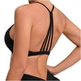 thumbnail image 1 of Zpanxa Racerback Sports Bra Women's Seamless Wireless White Strappy Racerback Pullover with Thin Multi-Straps for Yoga, 1 of 4