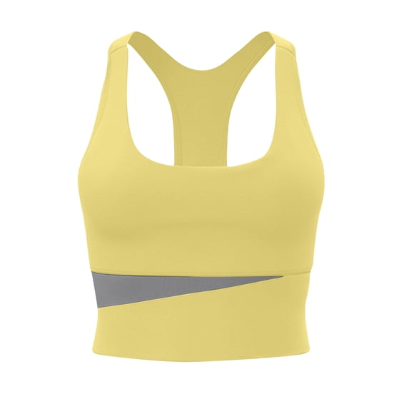 Zpanxa Racerback Sports Bras for Women High Impact Quick Dry Padded Workout Top, Longline Push-Up Colorblock Bralette for Running, Yoga, Gym