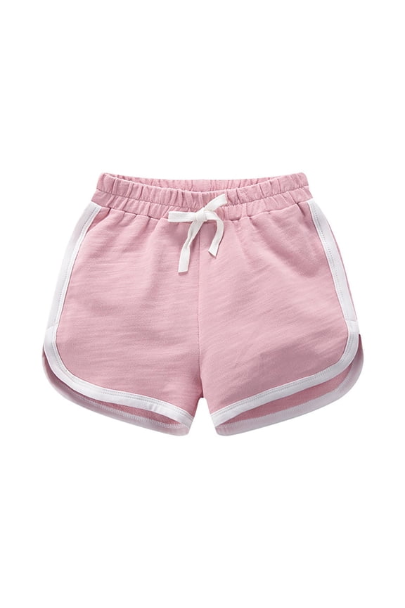Running Shorts -15Years Children's Beach Pants Small Children Middle And Large Children Cotton Shorts Summer Outer Wear Sports Casual Hot Pants Men Children's Boys' Short Pink 1 Years