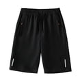 thumbnail image 1 of Zpanxa Running Shorts Boy Children's Summer Solid Elastic Waistband Pocket Casual Sports Pants For Kids Black 13-14 Years, 1 of 4