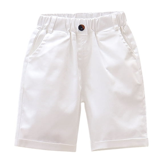 Zpanxa Running Shorts Toddler Kids Boy Fashion Cute Solid Color Casual School Uniform Suit Shorts Cargo Pants White 7 Years