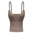 thumbnail image 1 of Zpanxa Seamless Bras for Women Padded Back Smoothing Thin Strap Tank Top Everyday Coffee 40BC, 1 of 6