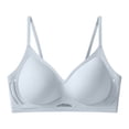 thumbnail image 1 of Zpanxa Seamless Bras for Women Wireless Breathable Back Smoothing Everyday T-Shirt Bra Blue 44D, 1 of 6