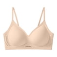 thumbnail image 1 of Zpanxa Seamless Bras for Women Wireless Breathable Back Smoothing Everyday T-Shirt Bra Brown 44D, 1 of 6