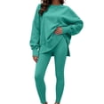 thumbnail image 1 of Zpanxa Sets for Women Clothing Two Piece Solid Crew Neck Long Sleeve Oversized Top and Leggings, 1 of 7