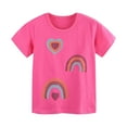 thumbnail image 1 of Zpanxa Shirts for Girls Short Sleeve Crew Neck Athletic Print Quick Dry Sports Tee Top 3 Years, 1 of 6