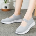 thumbnail image 1 of Zpanxa Shoes for Women Fashion Casual Breathable Wedges Slip on Walking Sneakers Loafers Shoes Gray Womens Shoes 39, 1 of 8