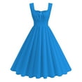 thumbnail image 1 of Zpanxa Short Sleeve Dress Women Retro Color Block Cocktail Party Dress Vintage Inspired A Line, 1 of 8