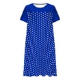 thumbnail image 1 of Zpanxa Short Sleeve Sleepwear Women Polka Dot Comfortable Nightgown Round Neck Lounge Dress Soft Robe, 1 of 6