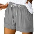 thumbnail image 1 of Zpanxa Shorts for Women Casual Summer High Waisted Workout Shorts Solid Color Loose Pockets Drawstring Shorts Pants Gray A S, 1 of 5
