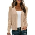 thumbnail image 1 of Zpanxa Slimming Denim Jacket for Women Lapel Collar Fashion Colors Long Sleeve Regular Fit Versatile Casual Daily Wear Beige XXL, 1 of 6