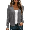 thumbnail image 1 of Zpanxa Slimming Denim Jacket for Women Lapel Collar Fashion Colors Long Sleeve Regular Fit Versatile Casual Daily Wear Gray L, 1 of 6